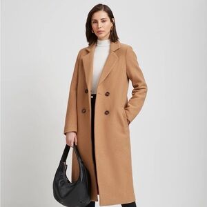 Camel Longline Wool Coat